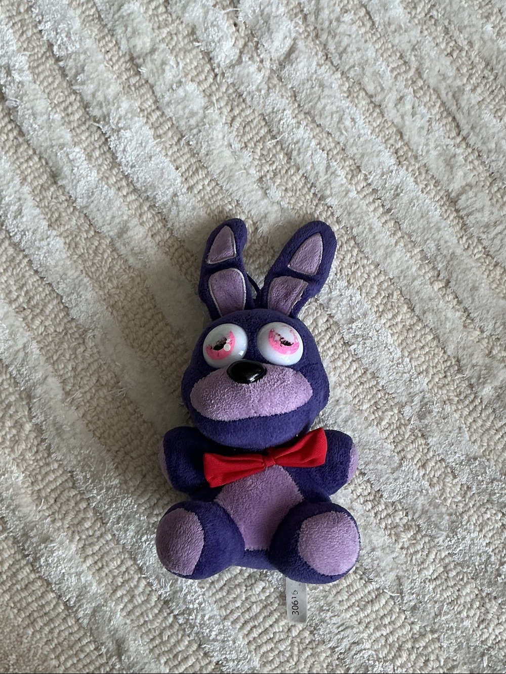 Purple Plush Bunny Toy with Red Bow - Kids Toy